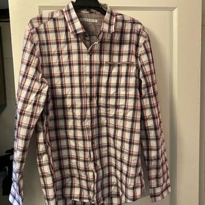 7 diamond long sleeve checkered button down XL